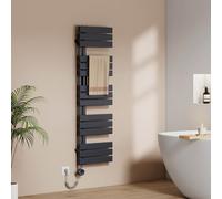 EMKE Seche Serviette Electrique avec WiFi Thermostat,132x40 cm, Anthracite | Sèche-Serviettes Électrique,600W,Porte-Serviettes Électrique,Radiateur Seche Serviette Salle de Bain Mural