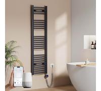 EMKE Seche Serviette Electrique avec WiFi Thermostat, 140x40 cm Anthracite | Chauffe Serviette Salle de Bain ,Sèche Serviette électrique,Porte-Serviettes Chauffant,500 W