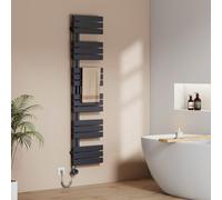 EMKE Seche Serviette Electrique avec WiFi Thermostat,160x40 cm, Anthracite | Sèche-Serviettes Électrique,800W,Porte-Serviettes Électrique,Radiateur Seche Serviette Salle de Bain Mural