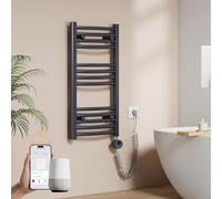 EMKE Seche Serviette Electrique avec WiFi Thermostat,75x40 cm Anthracite | Chauffe Serviette Salle de Bain ,Sèche Serviette électrique,Porte-Serviettes Chauffant,250 W