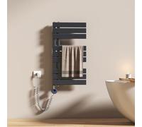 EMKE Seche Serviette Electrique avec WiFi Thermostat, 76x40 cm, Anthracite | Sèche-Serviettes Électrique,Fonction Mémoire,Différents Modes,400 Watts,Installation Facile