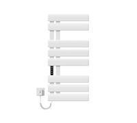 EMKE Seche Serviette Electrique Mural 85x40cm,WiFi, Blanc,Montage Gauche | Porte-Serviettes Chauffant Économe en Énergie, Contrôle Intelligent de la Température, 230 W, Écran Tactile