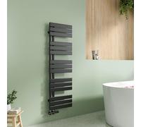 EMKE Sèche Serviettes à Eau Chaude 570 W, 132 x 40 cm, Noir