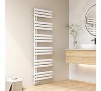 EMKE Sèche Serviettes à Eau Chaude Tube Ovale,174x60cm,Radiateur de Salle de Bains à Tube Ovale,Porte-Serviettes pour Le Chauffage de la Salle de Bain, Chauffage de l'eau Chaude,782W,Blanc