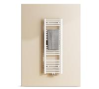 EMKE Sèche-Serviettes de Salle de Bain 120 x 40 cm, Porte-Serviettes Chauffant, Sèche-Serviettes, Radiateur de Salle de Bain avec raccord Central, Chauffage de Salle de Bain, Blanc, 427 W