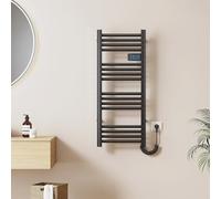 EMKE Sèche-Serviettes Électrique 960 x 400 mm, Porte-Serviettes de Salle de Bain électrique avec Interrupteur Tactile et minuterie, sèche-Serviettes Chauffant électrique, Chauffe-Serviettes Noir 300W