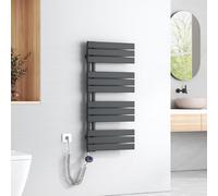 EMKE Sèche-Serviettes Électrique avec Thermostat,1041x500mm, Seche Serviette Electrique,600W Anthracite,Porte-Serviettes Électrique,Radiateur Seche Serviette Salle de Bain Mural