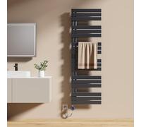 EMKE Sèche-Serviettes Électrique avec Thermostat 160x50cm 1000 Watts Anthracite, Sèche-Serviettes Électrique avec Résistance Électrique Inclus avec Minuterie