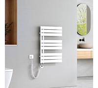 EMKE Sèche-Serviettes Électrique avec Thermostat,762x500mm, Seche Serviette Electrique,400W Blanc,Porte-Serviettes Électrique,Radiateur Seche Serviette Salle de Bain Mural