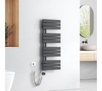 EMKE Sèche-Serviettes Électrique avec WiFi Thermostat,1041x400mm, Seche Serviette Electrique,400W Anthracite,Porte-Serviettes Électrique,Radiateur Seche Serviette Salle de Bain Mural