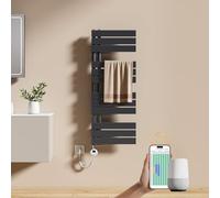 EMKE Sèche-Serviettes Électrique avec WiFi Thermostat 104x40 cm Anthracite | Sèche-Serviettes Électrique avec Support De Serviette Inclus Résistance Chauffante avec Minuterie, 400 Watt