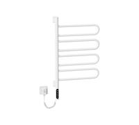 EMKE Sèche-Serviettes Électrique Salle de Bain 780 x 430 mm, Porte-Serviettes Chauffant Pivotant à 180°, Radiateur Intelligent, Sèche-Serviettes électrique, Blanc, 130W