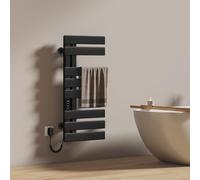 EMKE Sèche-Serviettes Électrique Salle de Bain 850 x 400 mm,Porte-Serviettes Chauffant électrique, Noir 230W,Chauffe-Serviettes Électrique,Contrôle Intelligent de la température