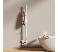 EMKE Sèche-Serviettes Électrique Salle de Bain avec Barre,Chauffant Électrique À Une Barre, Porte-Serviettes Chauffant Intelligent À Température Constante, Blanc,1500×125×140 mm