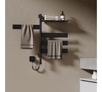EMKE Sèche-Serviettes Électrique Salle de Bain, Porte-Serviettes Chauffant Pivotant à 180°, Sèche-Serviettes Intelligent WiFi, Chauffe-Serviettes Électrique 120W, Noir,760x450x140mm