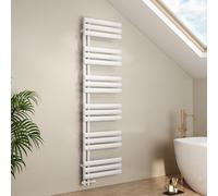 EMKE Sèche-Serviettes Ovale 1740 x 500 mm, Porte-Serviettes à Raccord Latéral, Chauffe-Serviettes Design, Blanc 683W