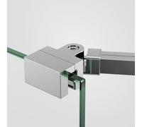 EMKE Support mural pour paroi de douche - Réglable à 180 ° à gauche et à droite - Support de suspension - Barre de stabilisation murale fixe - 500 mm - Rectangulaire - Pour verre de 6 à 8 mm