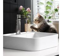 EMKE vasque à poser salle de bain, 60 x 40 x 11cm, Lavabo salle de bain rectangulaire en céramique Arc, Blanc brillant