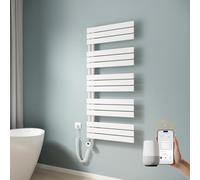 EMKE WiFi Radiateur de salle de bain intelligent porte-serviettes électrique 1320 x 600 mm, radiateur sèche-serviettes électrique avec thermostat chauffe-serviettes électrique avec tige chauffante