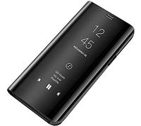 Emlivi Compatible avec Huawei P20 Pro Étui de protection à rabat en cuir miroir pour Huawei P20 Pro Coque de protection anti-chocs pour tablette Huawei P20 Pro - Noir