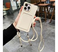 Emlivi Coque avec Cordon pour iPhone 11,Collier pour Étui Colliers de cellulaire Réglable Corde TPU Silicone Souple Case avec Porte Cartes Protection de la Caméra Housse pour iPhone 11- Blanc