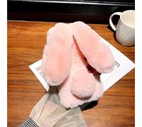 Emlivi Coque compatible avec iPhone 11, coque en peluche souple en silicone pour téléphone portable - Doux hiver chaud et résistant aux chocs - Joli lapin - Pour iPhone 11 - Lapin rose