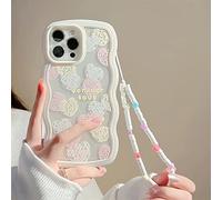 Emlivi Coque Compatible avec iPhone 12 Pro Max avec Perles,Etui pour Bracelet de Fleurs,Crystal Silicone Souple Slim Cover,Coque de Protection en TPU pour iPhone 12 Pro Max, Peinture à l'huile Amour