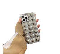 Emlivi Coque de protection compatible avec iPhone 12 pour femmes - Motif bulle pop 3D - Cœur mignon - En silicone TPU souple - Anti-chocs - Amour mignon - Cœur - Mignon et fille - Argent