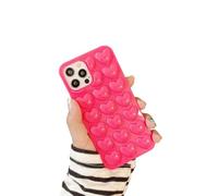 Emlivi Coque de protection compatible avec iPhone 12 Pro Max pour femme - En silicone TPU souple - Anti-chocs - Amour mignon - Cœur - Rose rouge