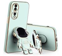 Emlivi Coque de protection pour Huawei P30 Pro - Avec support - Slim - Astronaute - Galvanisée - Pour Huawei P30 Pro - Pour support magnétique de voiture - Cadre en métal - Cyan