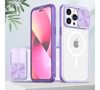 Emlivi Coque de protection pour iPhone 13 Pro, avec coffre-fort, protection de l'appareil photo, en TPU, protection militaire et anti-chocs, transparente, antidérapante, fine magnétique, pour iPhone