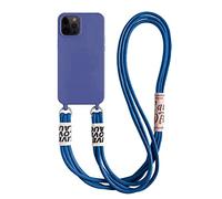 Emlivi Coque pour iPhone 12 Pro Max avec Cordon de Collier, Coque Protection Caméra Slide Case pour iPhone 12 Pro Max Silicone TPU Bumper Cover Housse pour iPhone 12 Pro Max, Bleu Royal