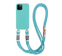 Emlivi Coque pour iPhone 13 avec Cordon de Collier, Coque Protection Caméra Slide Case pour iPhone 13 Silicone TPU Bumper Cover Housse pour iPhone 13, Bleu Glacier