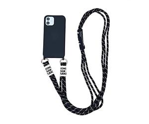 Emlivi Coque pour iPhone 14 Pro Max avec Cordon de Collier, Coque Protection Caméra Slide Case pour iPhone 14 Pro Max Silicone TPU Bumper Cover Housse pour iPhone 14 Pro Max, Corde Noire