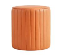 emlovosy Pouf Repose-Pieds Forme Citrouille, Tabouret Bas Rembourré avec Mousse Haute Densité, Siège d’Appoint Doux sans Montage, Ottoman Décoratif pour Salon Chambre Bureau