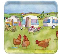 Emma Ball Glamping Plateau carré coloré en mélamine pour caravane/camping 29 cm
