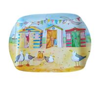 Emma Ball Plateau à thé coloré en mélamine Motif cabines de plage 35 cm
