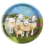Emma Ball T239 Plateau th/boissons rond en feutre Motif mouton 32 cm