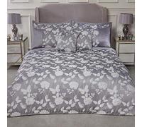 Emma Barclay Butterfly Meadow Parure de lit en Jacquard argenté pour lit Simple