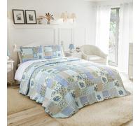 Emma Barclay Cotswold Couvre-lit matelassé en Patchwork Bleu King Size