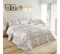 Emma Barclay Cotswold Couvre-lit matelassé Patchwork Rose pour lit Double