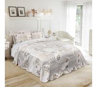 Emma Barclay Cotswold - Parure de lit matelassée en Patchwork Naturel - King Size