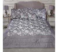 Emma Barclay Couvre-lit Motif Prairie Papillon argenté, 100% Polyester, pour lit Double/King Size