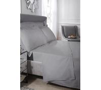 Emma Barclay Drap Plat de Luxe en Coton égyptien 200 Fils/cm² - Argenté - Super King Size