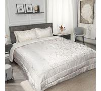 Emma Barclay Maison Duchess Paisley Luxury Bedspread and Pillow Shams Set Couvre-lit Crème, Polyester, to Fit Double/King