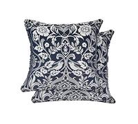 Emma Barclay Eden Housse de Coussin Jacquard Bleu Marine 43 x 43 cm