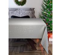 Emma Barclay Nappe de Noël rectangulaire Lavable en Machine - Rouge avec Motif Flocon de Neige argenté - 178 x 274 cm