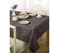 Emma Barclay Nappe Jacquard Couleur Chocolat Motif Roses damassées 178 x 274 cm