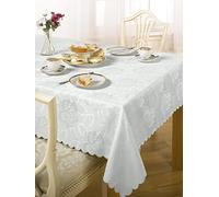 Emma Barclay Nappe Motif Rose de Damas, Blanc, 127 x 177 cm
