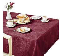 Emma Barclay Nappe Ronde damassée Rose - Jacquard - Bordeaux - 178 cm
